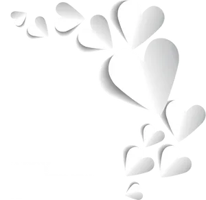 Valentines Day White Hearts Black Background PNG Image