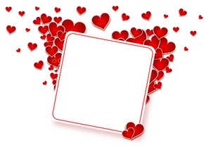 Valentines Heart Postcard Template PNG Image