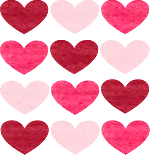 Valentines Hearts Pattern PNG Image