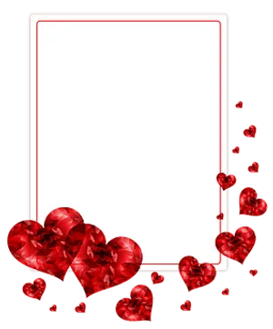 Valentines Hearts Postcard Template PNG Image