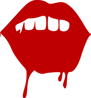 Vampire Lips Dripping Blood PNG Image