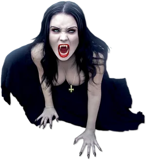 Vampire Woman Angry Expression PNG Image