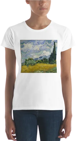 Van Gogh Artwork T Shirt Design PNG Image