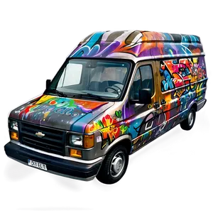 Van With Graffiti Art Png Ucg40 PNG Image