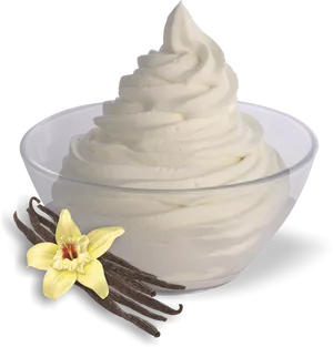 Vanilla Frozen Yogurtwith Vanilla Beans PNG Image