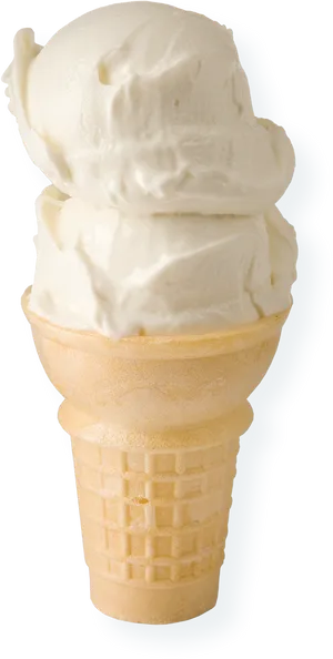 Vanilla Ice Cream Cone PNG Image