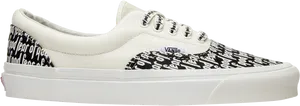 Vans Platform Sneaker White Black Print PNG Image