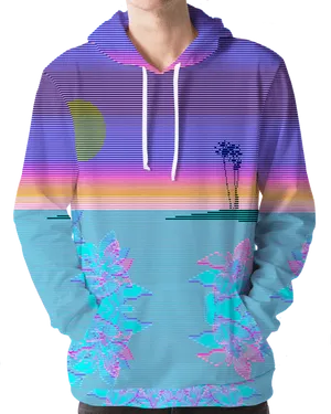 Vaporwave Hoodie Aesthetic PNG Image