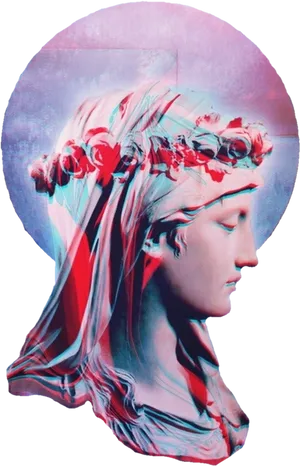 Vaporwave Statue Aesthetic.jpg PNG Image