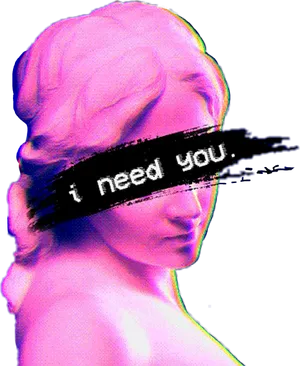 Vaporwave Statue Need You PNG Image