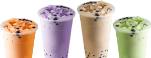 Variety Bubble Tea Selection PNG Image