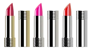 Variety Lipstick Shades Black Background PNG Image