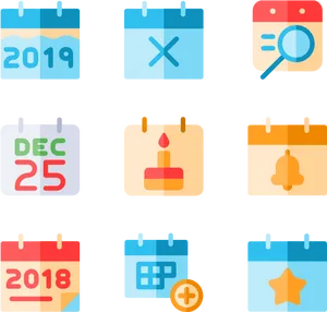 Variety_of_ Calendar_ Icons PNG Image