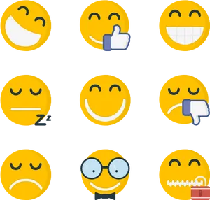 Variety_of_ Emoticons_ Collection PNG Image