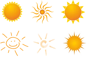 Variety_of_ Sun_ Illustrations PNG Image