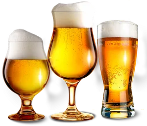 Varietyof Beer Glasses PNG Image