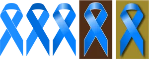 Varietyof Blue Awareness Ribbons PNG Image