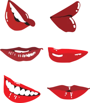 Varietyof Cartoon Mouth Expressions PNG Image