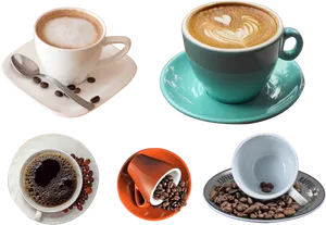 Varietyof Coffee Cups PNG Image