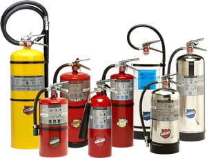 Varietyof Fire Extinguishers PNG Image