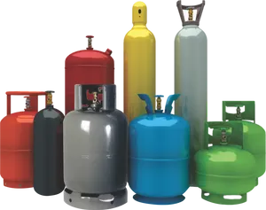 Varietyof Gas Cylinders PNG Image