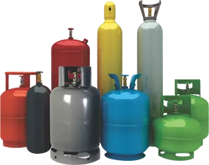 Varietyof Gas Cylinders PNG Image