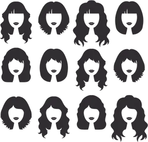 Varietyof Hairstyles Vector PNG Image