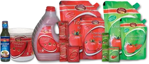 Varietyof Ketchupand Sauces Packaging PNG Image