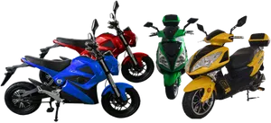 Varietyof Motorcyclesand Scooters PNG Image