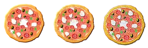 Varietyof Pizzas Black Background PNG