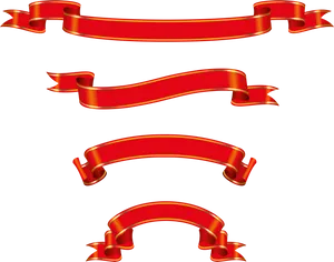 Varietyof Red Ribbons PNG Image