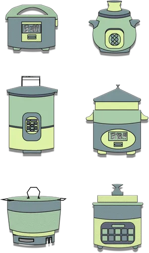Varietyof Rice Cookers PNG Image