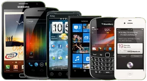 Varietyof Smartphones Display PNG Image