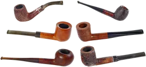 Varietyof Smoking Pipes PNG Image