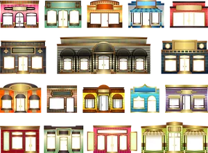 Varietyof Storefront Doors PNG Image