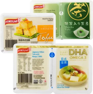 Varietyof Tofu Packages PNG Image