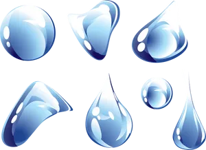 Varietyof Water Drops Vector Illustration PNG Image