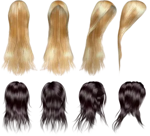 Varietyof Wigs Stylesand Colors PNG Image