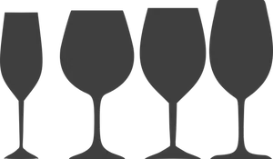 Varietyof Wine Glasses Silhouette PNG Image