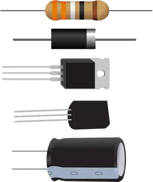 Various Electronic Components PNG Image