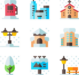 Various Weather Conditions Icons PNG Image