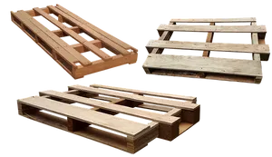 Various Wooden Pallets Isolated PNG Image