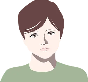 Vector Portraitof Young Woman PNG Image