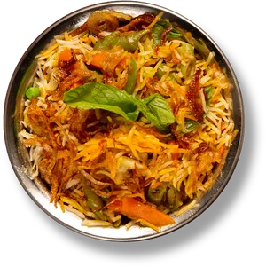 Veg Biryani Top View PNG Image