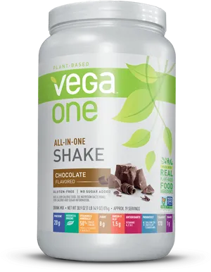 Vega One Chocolate Flavored Plant Based Protein Shake PNG Image