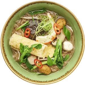 Vegan Asian Noodle Soup PNG Image