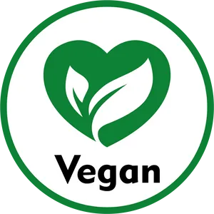 Vegan Heart Leaf Logo PNG Image