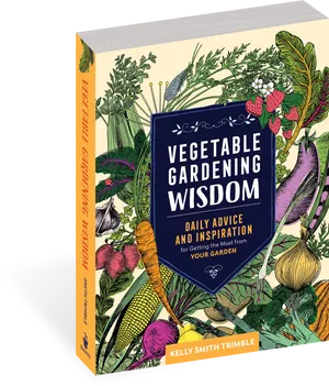 Vegetable Gardening Wisdom Book Cover PNG Image