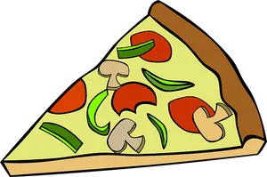Vegetable Pizza Slice Cartoon PNG