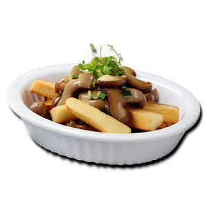 Vegetarian Poutine With Mushroom Png 54 PNG Image